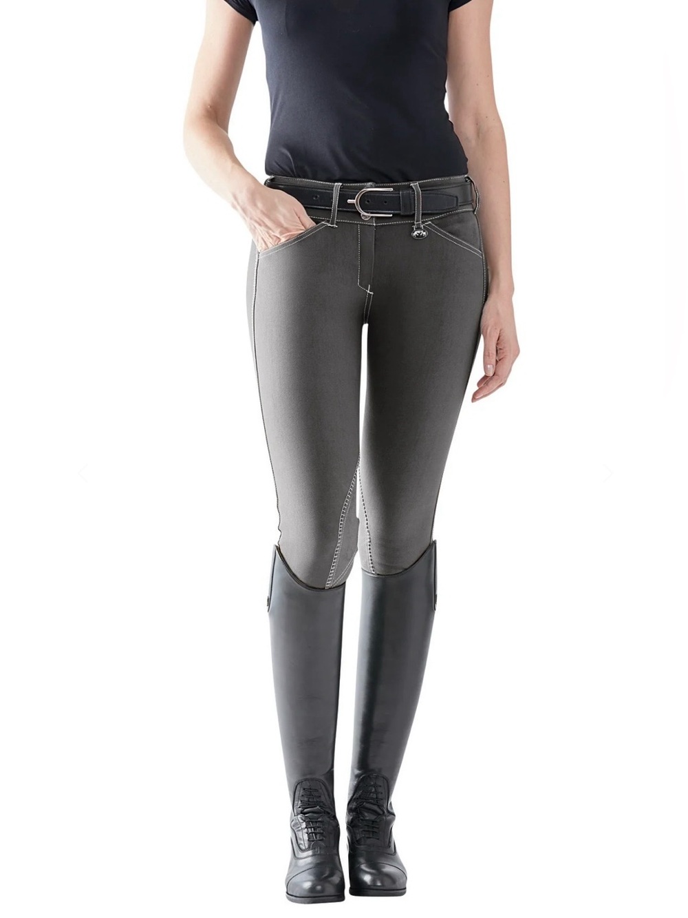 Equine Couture Breeches Sportif Natasha  size 24 in Grey  Equestrian